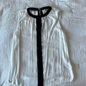 White and Black H&M Sleeveless Shirt